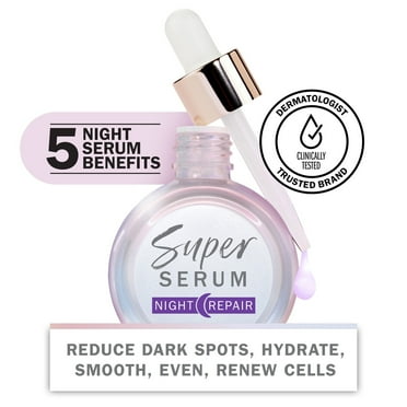 Olay Face Serum Night Super Serum Skin Care, 5 in 1 Anti-Aging, All Skin Types, 1.0 fl oz