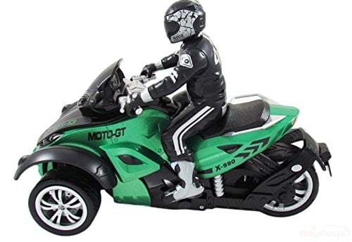 Haktoys HAK142 MotoHawk 3 Wheeled ATV RC Motorcycle w/ LED HeadLights 2 Colors 