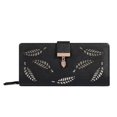 thumbnail image 1 of Cartera de mujer, cartera con hojas huecas, cartera estilo coreano con cremallera doble, tarjetero largo, cartera de mano, 1 of 5