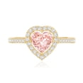 thumbnail image 4 of Rosec Jewels IGI Certified 1 Carat Lab Grown Pink Diamond Heart Engagement Ring - Fancy Pink Color - VS1 Clarity - Romantic Gift For Her, 18K Yellow Gold, US 5.50, 4 of 8