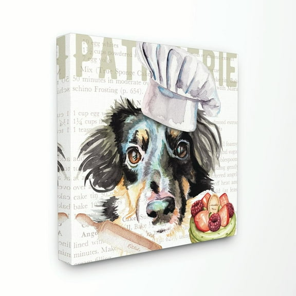 Stupell Industries Sheltie Dog Kitchen Bakery Pet Watercolor Painting Canvas Wall Art, 17 x 17, byJennifer Redstreake
