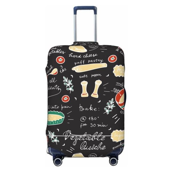Naloa Vegetable Quiche Elastic Suitcase Protector, Travel Suitcase Protector Cover Fits 18-32in Suitcase - Small