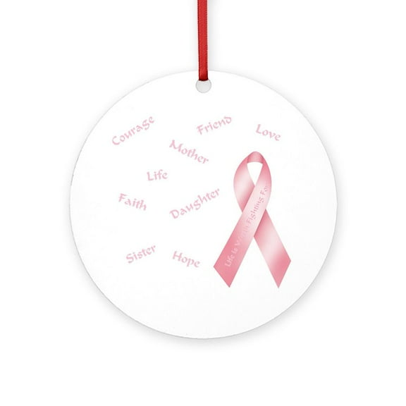 CafePress - Courage, Hope & Love -  Round Wood Ornament 4"