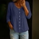 thumbnail image 2 of Eres Más Que una Camisa de Puntuación de Prueba Casual Quarter Sleeve V-Neck Top de Color Sólido para Mujeres, Haz Que Tu Propia Camisa de Moda Se Ajuste Suelto para el Uso Diario, 2 of 7
