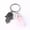Rose Quartz, variant on Evil Eye Fatima Hamsa Hand Crystal Hexagon Pillar Key Ring Palm Keychain Pendant-Aventurine