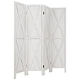 thumbnail image 2 of Gymax 5.6 Ft Folding 4-Panel Wood Room Divider Privacy Screen White Home Office, 2 of 10