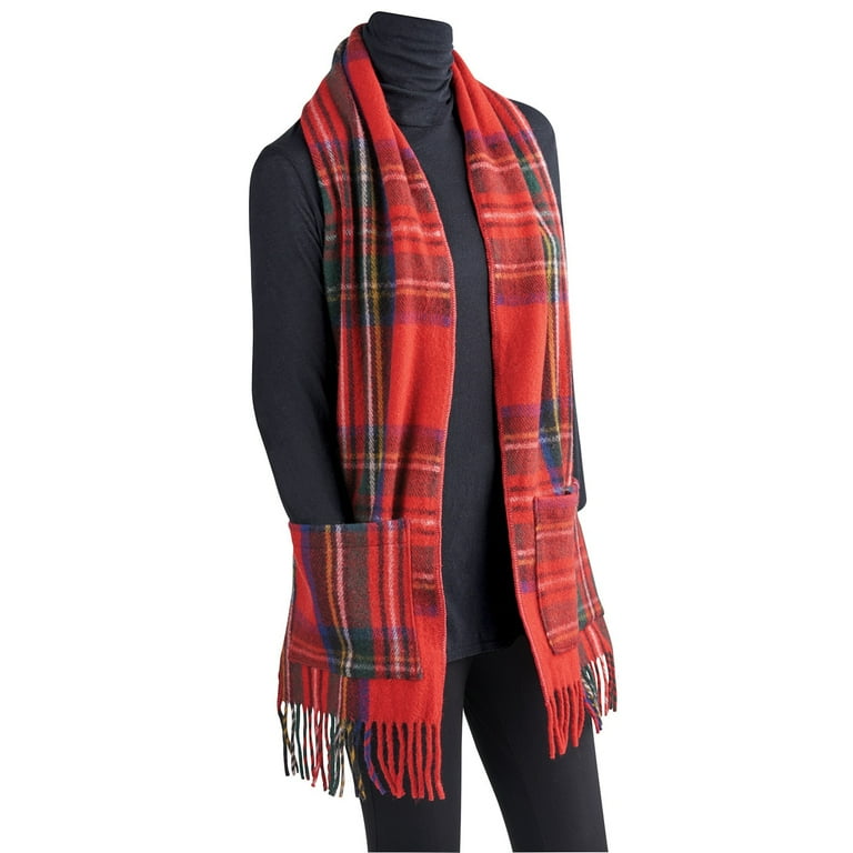 Patrick King Woollen Company Merino Wool Scottish Tartan Pocket Scarf for  Women - Royal Stewart - Walmart.com