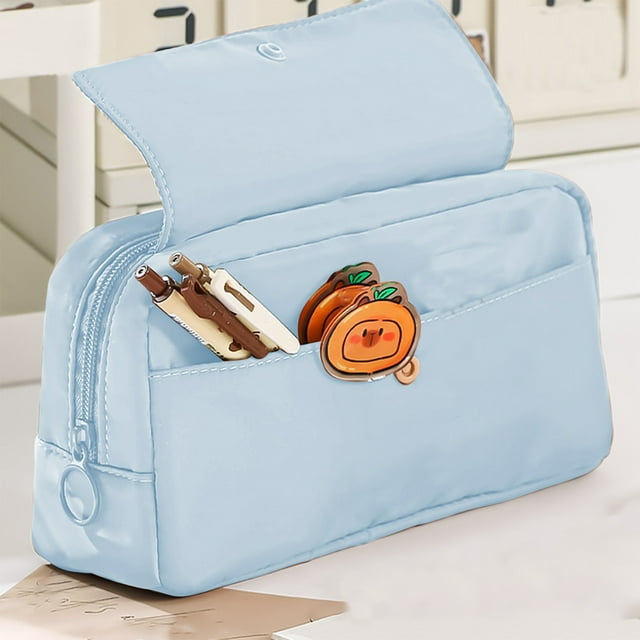 Large Capacity Transparent Pencil Organizer Case | Multi-Functional Oxford Cloth Pen Pouch | Stretchy, Scratch-Resistant Stationery Bag for School Office Travel Makeup Tools