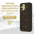 thumbnail image 2 of Case Yard Wooden Case for iPhone-12-Mini Soft TPU Silicone cover Slim Fit Shockproof Wood Protective Phone Cover for Girls Boys Men and Women Supports Wireless Charging Pyramids Pattern Design, 2 of 7