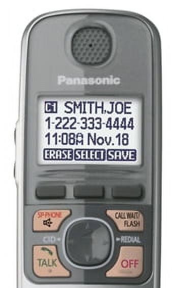 Panasonic - Cordless phone - answering system - with Bluetooth interface with caller ID/call waiting - DECT 6.0 Plus - 3-way call capability - silver - image 2 of 3