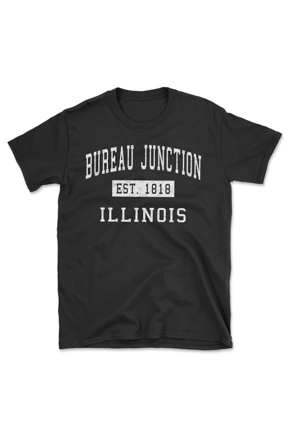 Bureau Junction Illinois Classic Established Men's Cotton T-Shirt