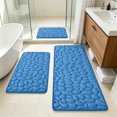 thumbnail image 5 of PoyoKee 3pcs Soft Bathroom Rugs, Sponge Density Pebbles Bath Mat, Non-Slide Absorbent Bathroom Rug for Laundry, Bath Mats Home Decor, 15" x 47" ,, 5 of 6