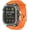 Black Orange, variant on Transparent Designer Rugged Case with Band Compatible with Apple Watch Ultra 2 49mm bands,Luxury Crystal Clear Military Protective Cover Bumper Tactical for iWatch Ultra 49mm Men Women Strap