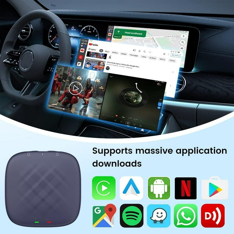Binize Android 12 CarPlay Ai Box , 8 core 8+128GB,3 -in -1 for OEM 