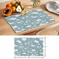 thumbnail image 6 of Vintage Abstract Flower Placemats Set of 8, Retro White Floral Teal Texture Non-Slip Place Mats Washable Table Mats for Kitchen Dining Table Decorations Indoor/Outdoor, 6 of 9