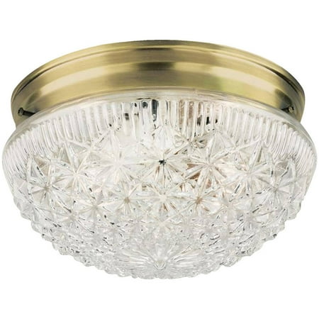 Westinghouse 6661000 2 Light Flush Mount Faceted Glass Ceiling Fixture
