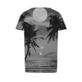 thumbnail image 5 of Ayolanni Scoop Neck Summer Shirts for Women Casual Tropical Print Pleated Short Sleeve Blouse Beach Fitted Shirts 2026 Summer Clothes Gray XXL, 5 of 6