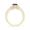 thumbnail image 2 of ANGARA Natural 1.05 Ct. Amethyst with Diamond Halo Ring in 14K Yellow Gold for Women (Ring Size: 3.5), 2 of 9
