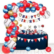 Homond Baseball Party Decorations Supplies, Baseball Birthday Decorations, Baseball Balloons Garland, Sports Theme Supplies, Baseball Banner, Cake Topper