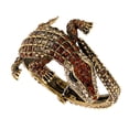 thumbnail image 1 of Pulsera de piel de cocodrilo, pulsera envolvente, accesorios para atuendos, pulsera de puño abierto Café, 1 of 9