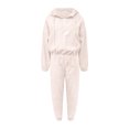 thumbnail image 2 of Gibobby Sudaderas de Forro Polar y Pantalones Conjunto de dos piezas de chándal con cremallera y capucha de manga larga para mujer Otoño Invierno(Beige,XL), 2 of 5