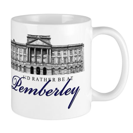 

CafePress - Id Rather Be At Pemberley Mugs - Ceramic Coffee Tea Novelty Mug Cup 11 oz