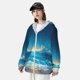 thumbnail image 3 of Fotbe Night Sky Beach Scene Chaqueta con Protección Solar UPF 50+ para Hombre y Mujer, Camisa con Capucha y Bolsillos-Small, 3 of 7