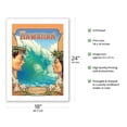 thumbnail image 2 of Hawaiian Surfriders - Hawaii Hula Dancers - Vintage Hawaiian Travel Poster by Kerne Erickson - Bamboo Fine Art 290gsm Paper Print (Unframed) 18x24in, 2 of 4