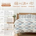 thumbnail image 6 of Blue Grey Duvet Cover Set Full Size, Morocco Geometric Plaid 4 Piece Soft Microfiber Bedding Set with 1 Duvet Cover, 1 Flat Sheet, 2 Pillowcases, 6 of 9