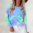 thumbnail image 2 of Womens Long Sleeve Shirts Comfy Printed Basic Crew Neck Long Sleeve Tees Blouse Tops, 2 of 6