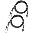 thumbnail image 1 of Cable de Seguridad con Ganchos y Bucles [2Pcs] - 9.84ft / 118.1 Pulgadas Cable de Seguridad para Candado de Equipaje de Acero Inoxidable para Bicicletas y Equipaje - [Negro], 1 of 6
