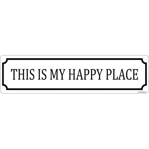 Metal Tin Sign This is My Happy Place Tin Sign Wall Plaque Room Door Decor Club Bar Garage Tin Plates Indoor & Outdoor Wall Decor 4"x16"