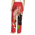 thumbnail image 3 of Disketp Sushi Print Women'S Comfy Pajama Pants Casual Drawstring Palazzo Lounge Wide Leg Pants, 3 of 9
