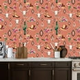 thumbnail image 2 of Peel and Stick Wallpaper Western Cowgirl Floral Boots Cowboy Hats Skull Cactus Coral Wall Mural 17.7in x 9.8ft Self Adhesive Removable Wall Paper Renter Friendly Wallpaper for Nursery Cabinets, 2 of 8