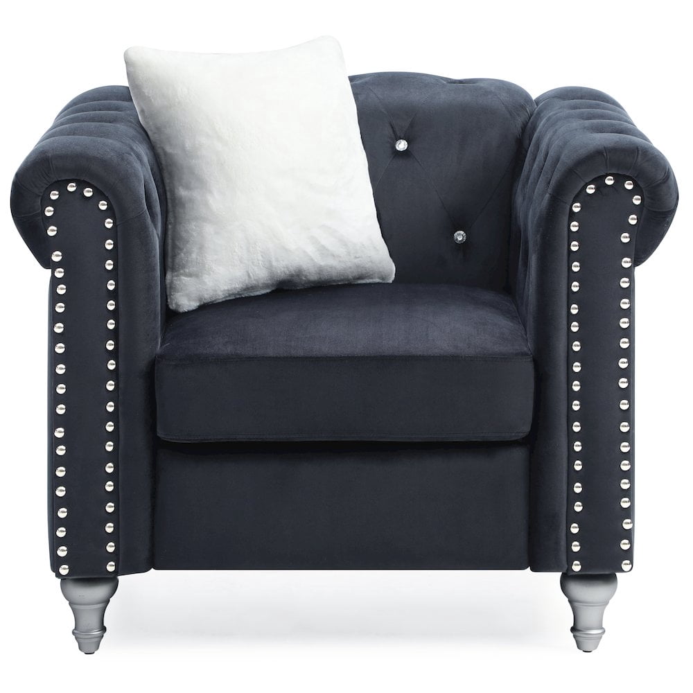 Glory Furniture Raisa Accent Chair in Black Color