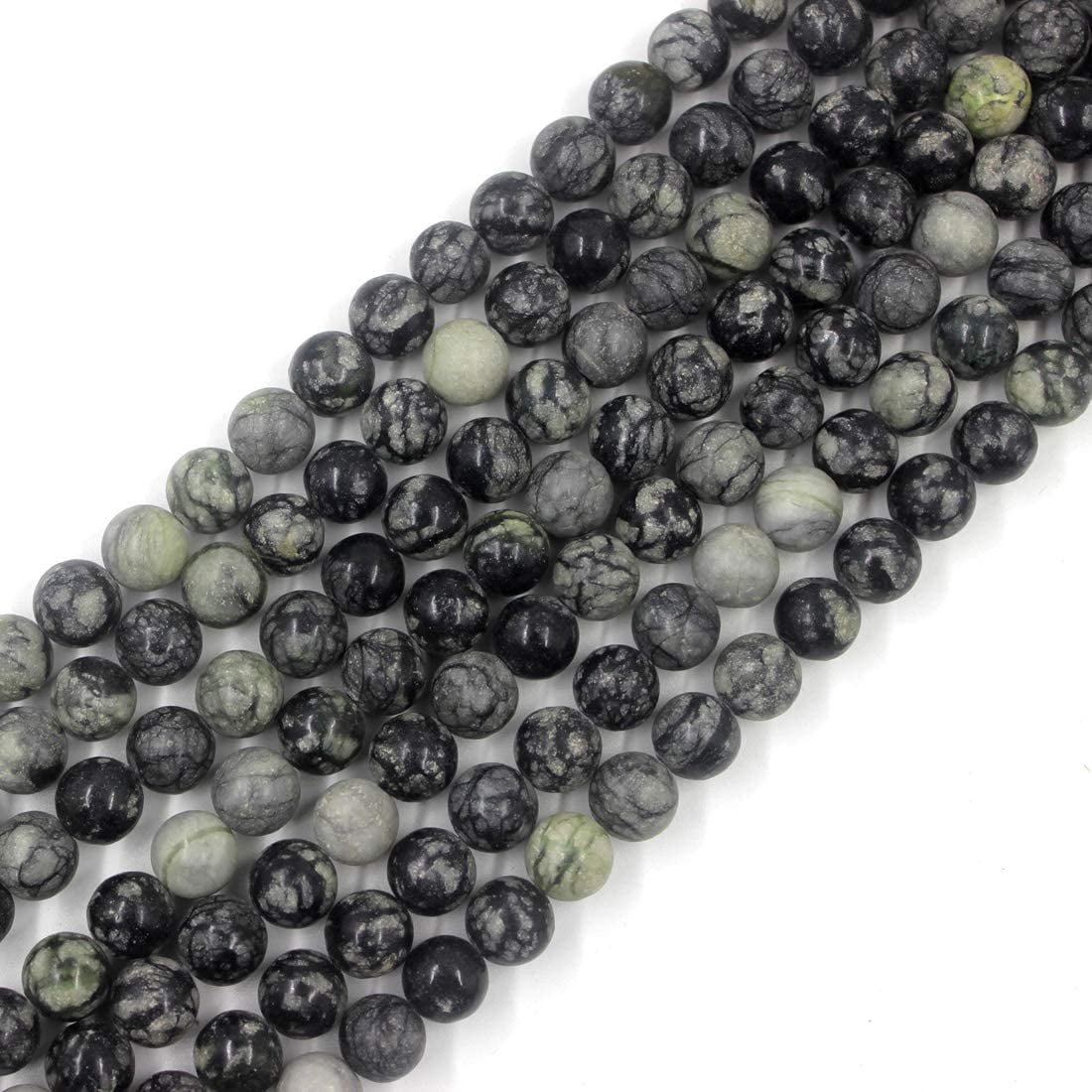 Natural Frosted Matte Jasper Gemstone Round Loose Beads for Jewelry Making 15'' 