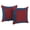 Assorted, variant on Blazing Needles Patchwork Microsuede Throw Pillow, 18 x 18, Red Wine/Indigo 2 Count