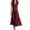 Wine, variant on Erwazi Summer Dresses for Women Solid V Neck Sleeveless Ankle Length Dress Button Ruffle Trim Trendy Casual Daily Outdoor Classic Dresses