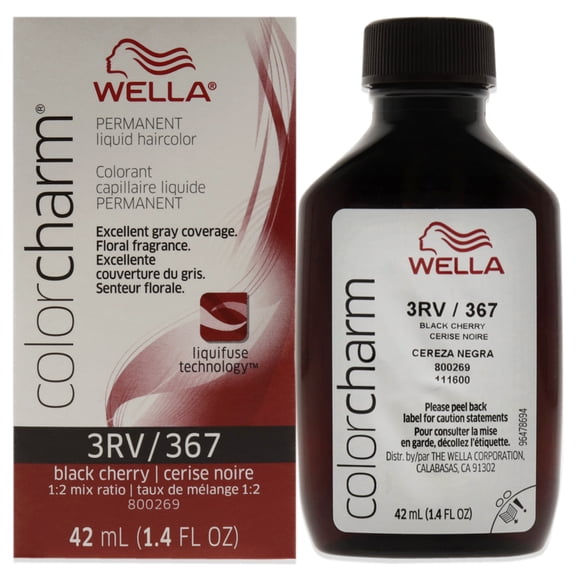 Color Charm Permanent Liquid Hair Color - 367 3RV Black Cherry by Wella for Unisex - 1.42 oz Hair Color