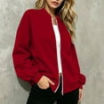 thumbnail image 6 of Evdexr Sweatshirts for Women Zip Up Drop Shoulder Long Sleeve Sweatshirt Fall 2026 Dressy Trendy Jacket Solid Loose Fit Oversized Y2k Coats with pockets XL, 6 of 7