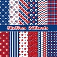 thumbnail image 1 of Patriotic American Flag Double-Sided Paper, 12 Inches, American National Day Textured Scrapbook Paper Craft Paper for DIY Background Card Making Scrapbook Photo Album Decorations, 24 Packs, 1 of 7