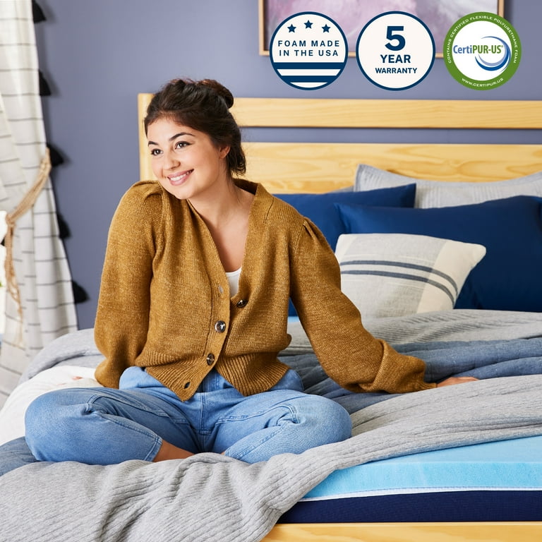 Sleep Innovations 2 Inch Gel Memory Foam Mattress Topper Full