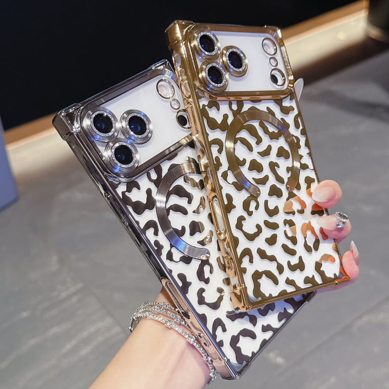 for iPhone 17 Pro Max Magnetic Case, Luxury Leopard Print Pattern Plating Phone  Case with Glitter Bling Lens Circle, Support Wireless Charging, Clear  Shockproof Back Cover for Women Girls, Black - Walmart.com