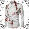 thumbnail image 2 of Men's Casual Halloween Shirt with Unique Handprint Design Festive Long Sleeve Button Down for Eerie Celebrations Customized Style for Halloween Events, 2 of 4