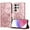 Rosegold, variant on Allytechgroup Case for Samsung Galaxy S25 Ultra with Credit Card Slot, PU Leather RFID Blocking Flip Wallet Phone Case Stand Shockproof Protective Back Cover for Samsung Galaxy S25 Ultra, Rosegold