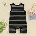 thumbnail image 3 of Bagilaanoe Newborn Baby Boys Summer Jumpsuit Shorts Striped Sleeveless Bodysuit 3M 6M 12M 18M Infant Casual One Piece Romper, 3 of 7