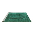 thumbnail image 2 of Ahgly Company Machine Washable Indoor Rectangle Oriental Turquoise Blue Industrial Area Rugs, 2' x 3', 2 of 4
