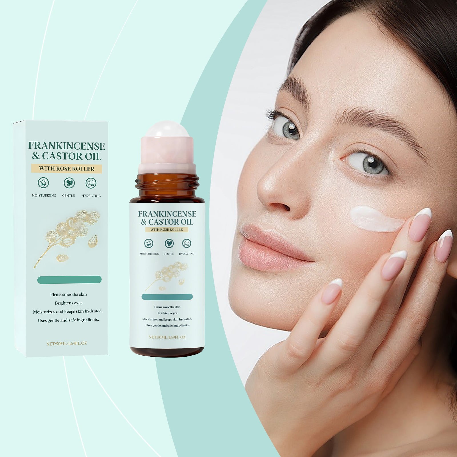 SZBAOAN Frankincense and Castor Oil,Hydrating Oil for Face Under Eye,Lightweight Non Greasy Fast Absorbing,Suitable for Face,Neck,Abdome