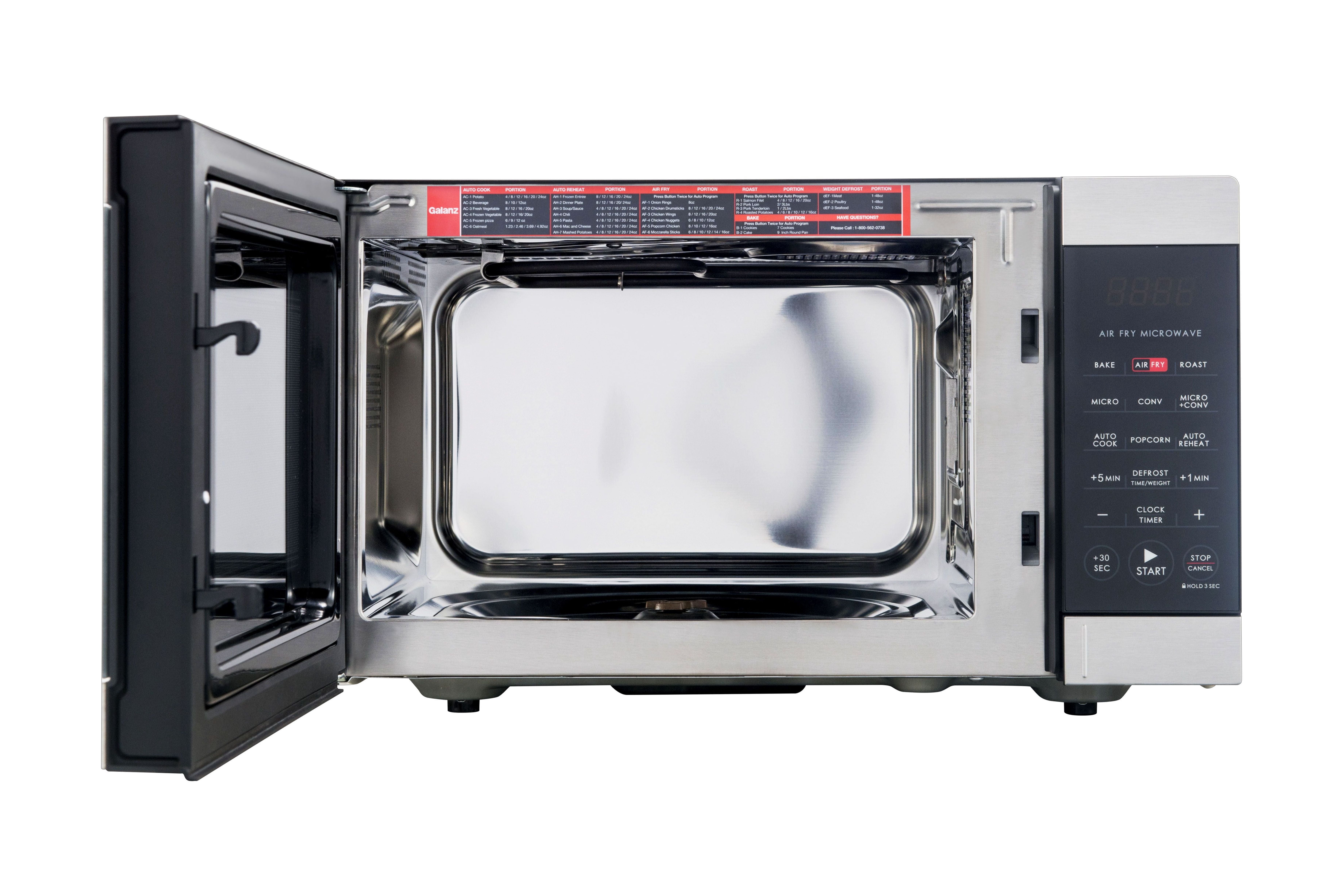 Galanz 0.9 cu. ft. Air Fry Countertop Microwave, 900 Watts, Stainless Steel