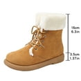 thumbnail image 4 of Wensltd Womens Ankle Boots Round Toe Plush Lined Warm Winter Shoes for Daily Wear Brown Snow Boots, 4 of 9